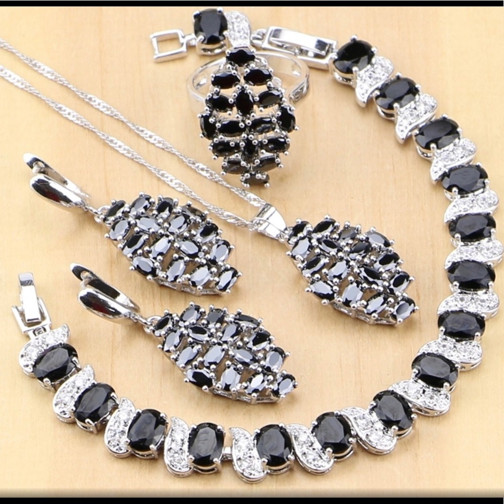 Chic Black CZ Jewelry Set